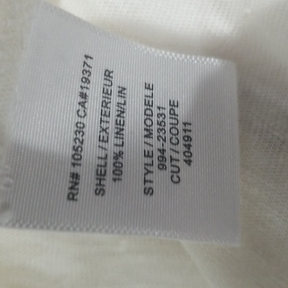 Joie Basic Linen T Shirt Size Small Ivory White Loose fit - Picture 7 of 10